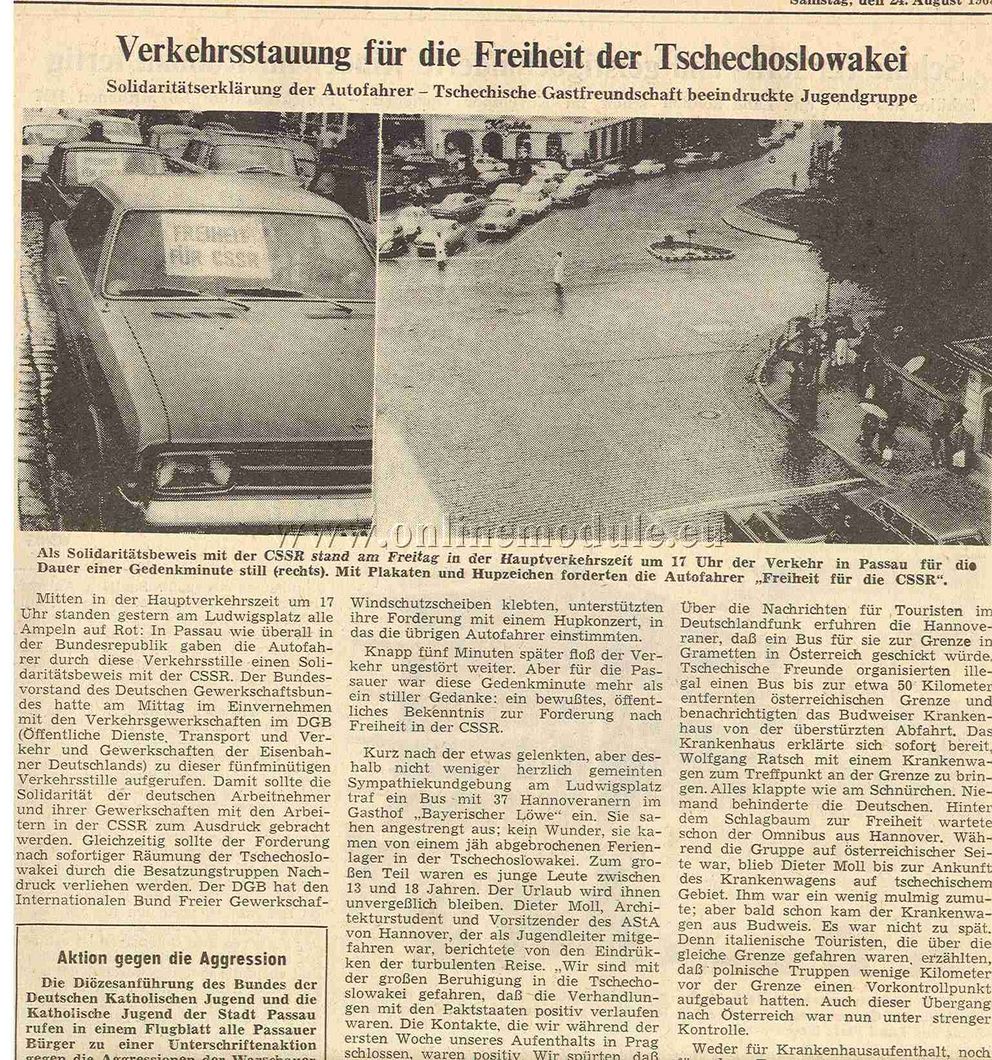 Zdroj: Passauer Neue Presse, 24.08.1968.