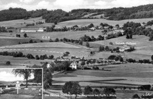 Hrani?ní p?echod Folmava - Furth im Wald, pohlednice 1960-1970. Zdroj: Bavorská pohrani?ní policie.