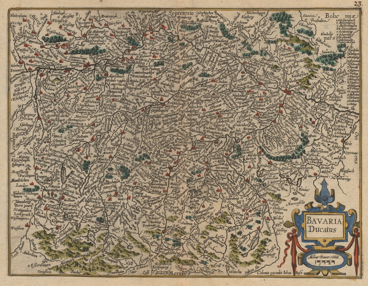 Horn&iacute; a doln&iacute; Bavorsko, kolem roku 1600. Bavaria Ducatus